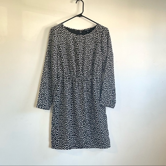 2/$50 J Crew Mercantile Black and White Heart Dress - Picture 1 of 10